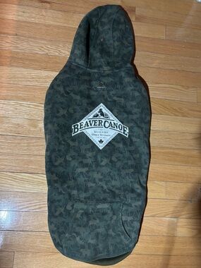 Beaver Canoe Olive Camo Dog Hoodie with Logo